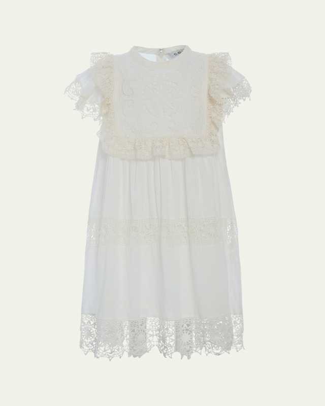 Girl's Dahlia Eyelet Lace Dress, Size 2-14